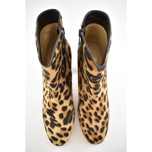 Christian Louboutin Castarika 85 Pony Leopard Black Ankle Block Heel Bootie 37.5 - Picture 6 of 11